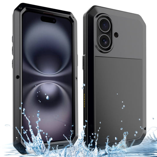 For iPhone 16 Shockproof IP54 Life Waterproof Phone Case(Black) - iPhone 16 Cases by buy2fix | Online Shopping UK | buy2fix