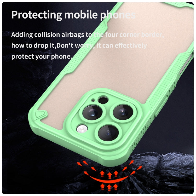 For iPhone 16 Pro Armor Glaze PC Hybrid TPU Phone Case(Green) - iPhone 16 Pro Cases by buy2fix | Online Shopping UK | buy2fix