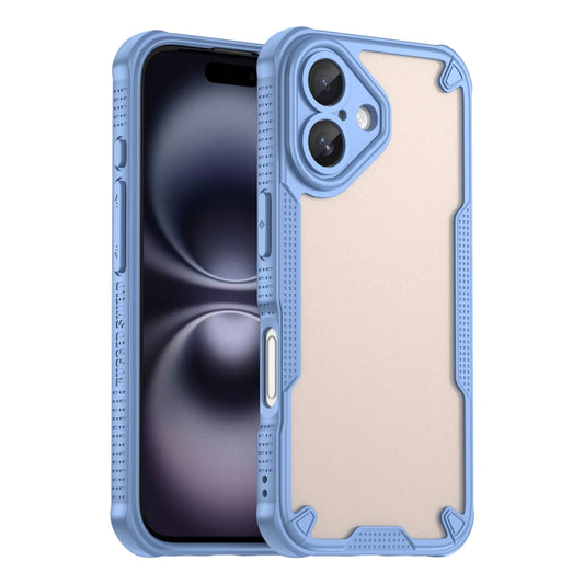 For iPhone 16 Armor Glaze PC Hybrid TPU Phone Case(Blue) - iPhone 16 Cases by buy2fix | Online Shopping UK | buy2fix