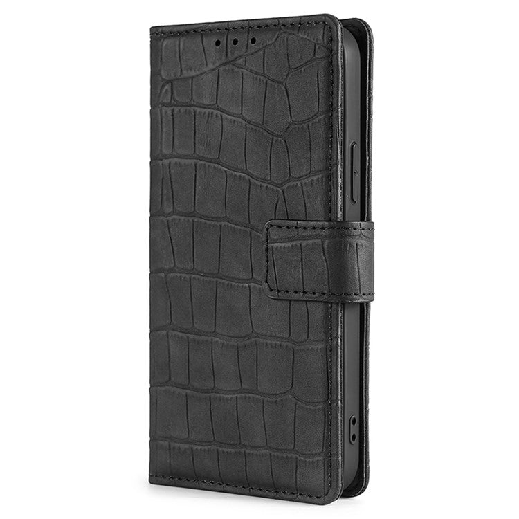 For iPhone 16 Skin Feel Crocodile Magnetic Clasp Leather Phone Case(Black) - iPhone 16 Cases by buy2fix | Online Shopping UK | buy2fix