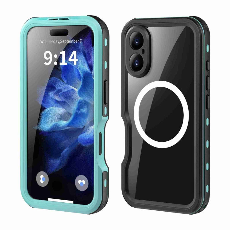 For iPhone 16 RedPepper IP68 Waterproof Triple-proof MagSafe Phone Case(Black Blue) - iPhone 16 Cases by RedPepper | Online Shopping UK | buy2fix