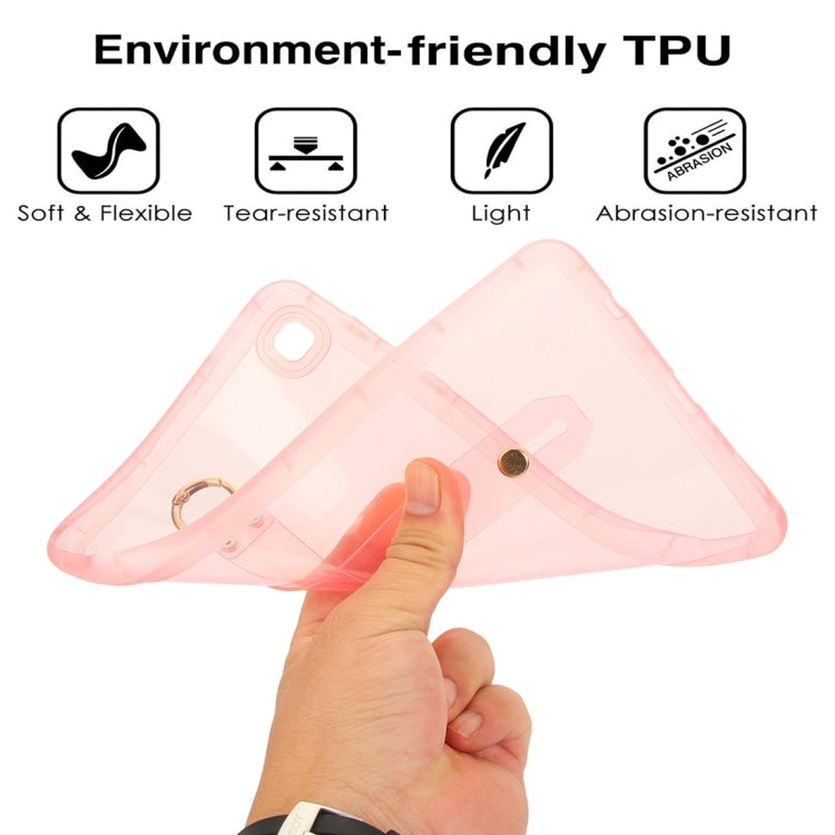 For Samsung Galaxy Tab S9 / S8 / S7 Wristband Holder PC Hybrid TPU Soft Tablet Case(Pink) - Galaxy Tab S9 Cases by buy2fix | Online Shopping UK | buy2fix