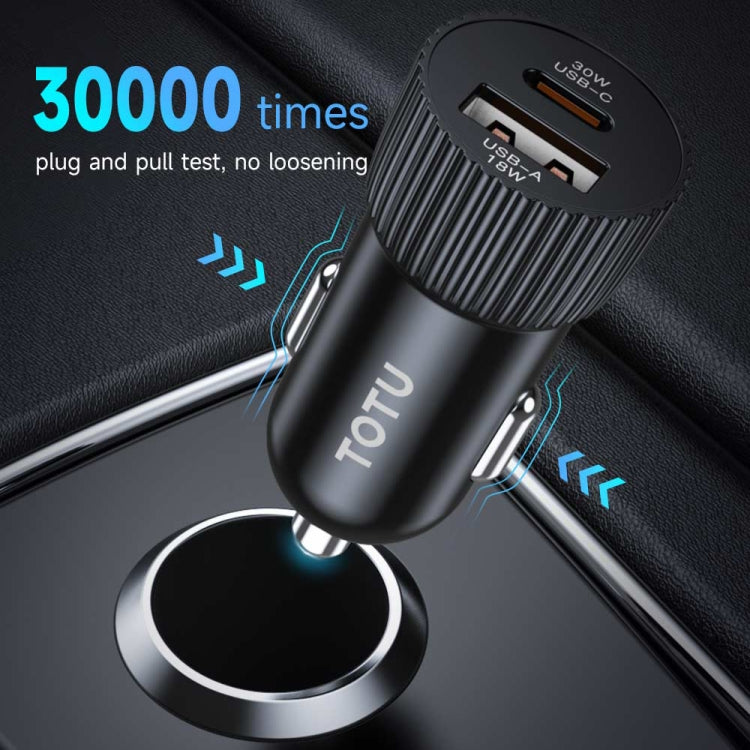 TOTU CC-2 48W USB-A and Type-C Ports Fast Charging Car Charger(Black) - Car Charger by TOTUDESIGN | Online Shopping UK | buy2fix