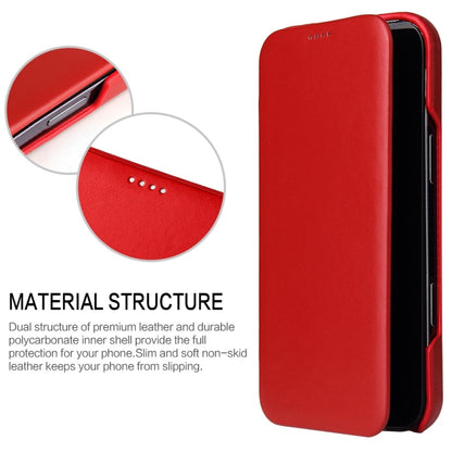 For iPhone 16 Pro Fierre Shann Top Layer Cowhide Business Magnetic Leather Phone Case(Red) - iPhone 16 Pro Cases by FIERRE SHANN | Online Shopping UK | buy2fix