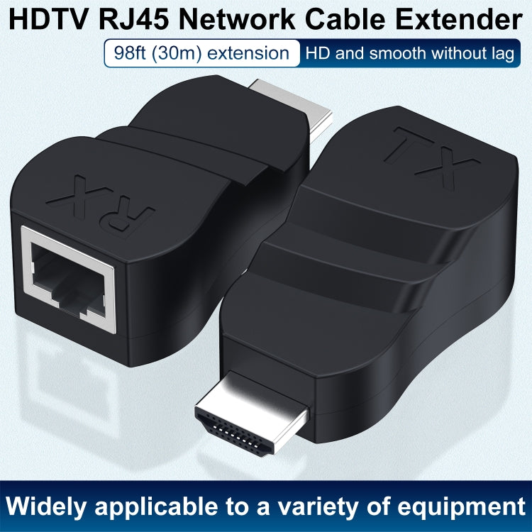 30m HDTV to RJ45 ABS Material Network Cable Extender - Amplifier by buy2fix | Online Shopping UK | buy2fix