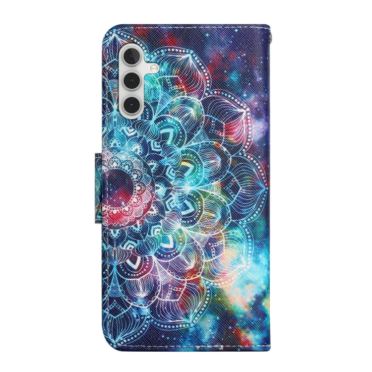 For Samsung Galaxy S25 5G Colored Drawing Pattern Leather Phone Case(Star Mandala) - Galaxy S25 5G Cases by buy2fix | Online Shopping UK | buy2fix