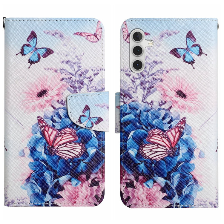 For Samsung Galaxy S25+ 5G Colored Drawing Pattern Leather Phone Case(Purple Butterfly) - Galaxy S25+ 5G Cases by buy2fix | Online Shopping UK | buy2fix