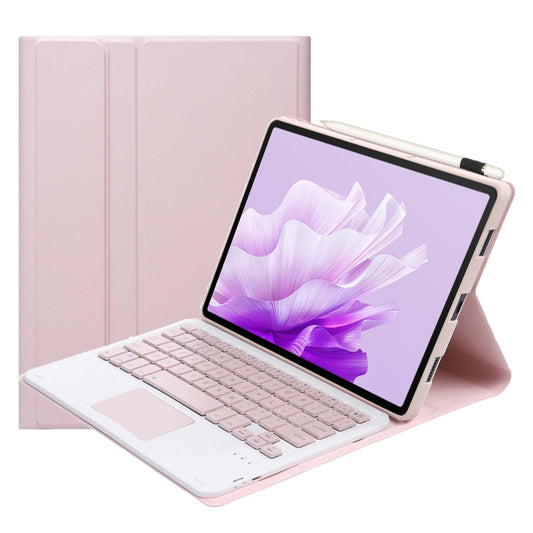 For Honor Pad X9 / X8 Pro 11.5 AH15-A Ultra-thin Detachable Bluetooth Keyboard Leather Tablet Case with Touchpad(Pink White) - Others Keyboard by buy2fix | Online Shopping UK | buy2fix