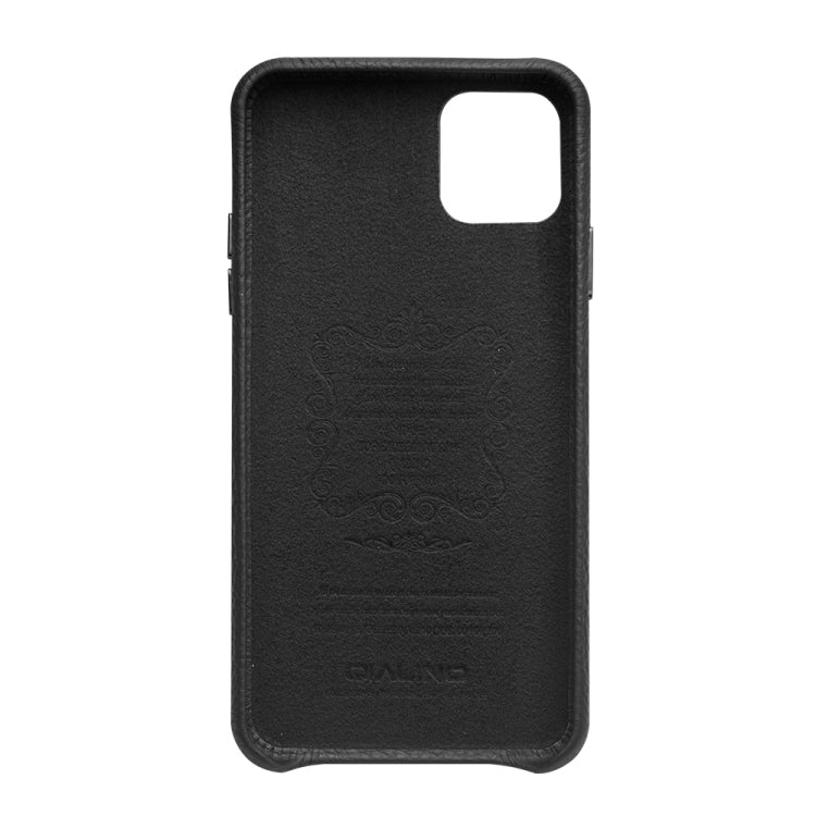 For iPhone 11 Pro Max QIALINO Shockproof Top-grain Leather Protective Case(Black) - iPhone 11 Pro Max Cases by QIALINO | Online Shopping UK | buy2fix