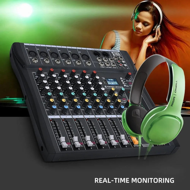 XTUGA CT60X 6-Channels Audio Mixer DJ Mixing Console with 48V Power Supply(US Plug) - Live Sound Effects Processors by XTUGA | Online Shopping UK | buy2fix