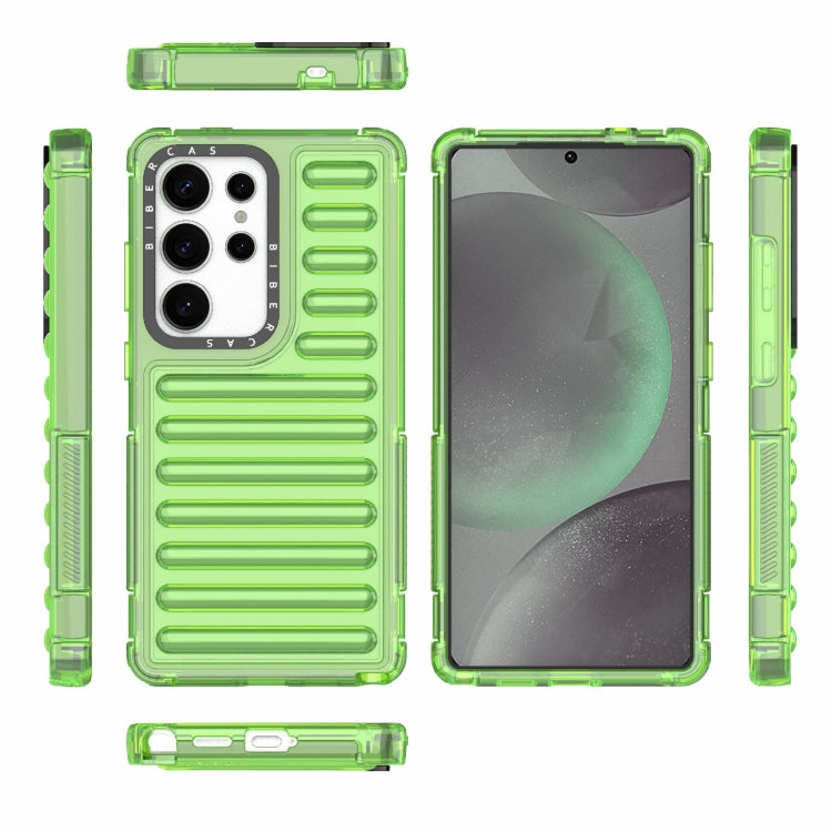 For Samsung Galaxy S25 Ultra 5G High Transparency TPU Hybrid PC Airbag Phone Case(Transparent Green) - Galaxy S25 Ultra 5G Cases by buy2fix | Online Shopping UK | buy2fix