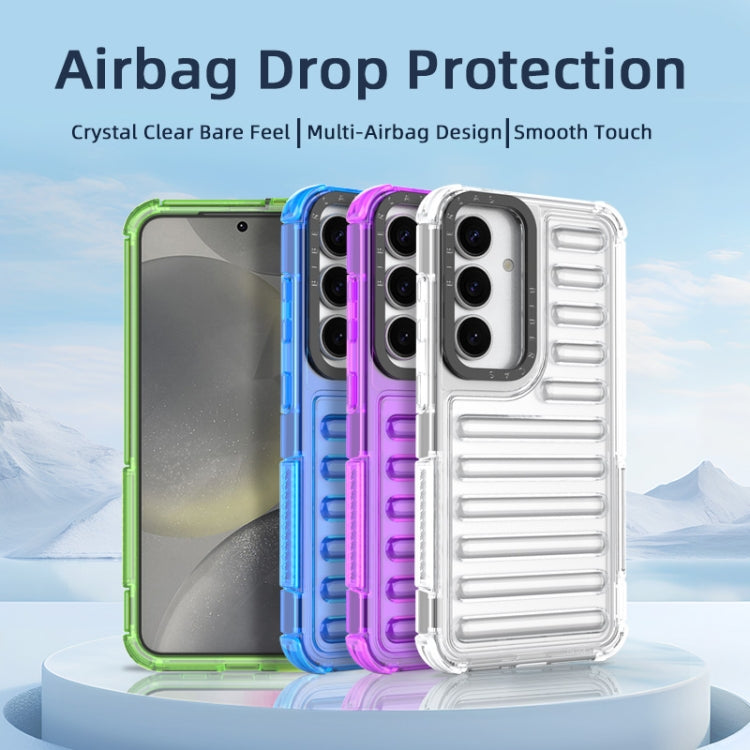 For Samsung Galaxy S25 5G High Transparency TPU Hybrid PC Airbag Phone Case(Transparent Green) - Galaxy S25 5G Cases by buy2fix | Online Shopping UK | buy2fix