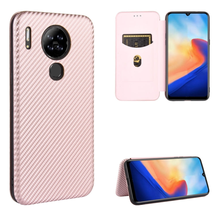 For Blackview A80 Carbon Fiber Texture Horizontal Flip TPU + PC + PU Leather Case with Card Slot(Pink) - More Brand by buy2fix | Online Shopping UK | buy2fix
