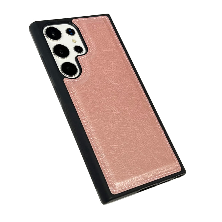 For Samsung Galaxy S25 5G Cowhide Texture Back Cover Phone Case(Rose Gold) - Galaxy S25 5G Cases by buy2fix | Online Shopping UK | buy2fix