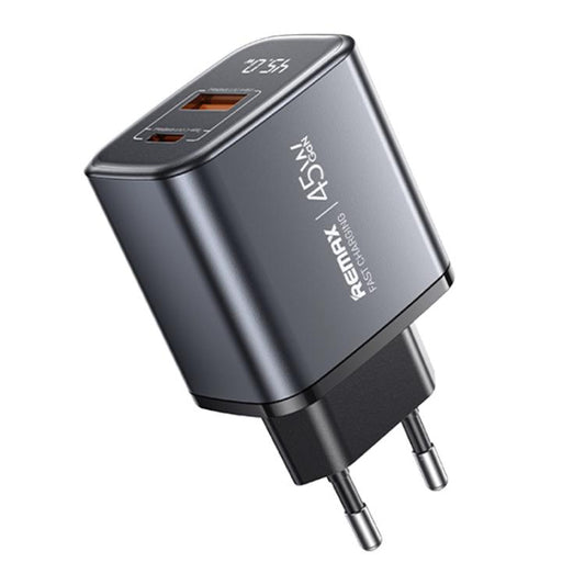 REMAX U2-AC 45W USB and Type-C GaN Digital Display Fast Charger, Specification:EU Plug - USB Charger by REMAX | Online Shopping UK | buy2fix