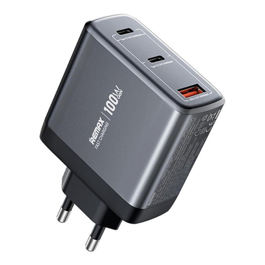 REMAX U2-AC 100W USB and Dual Type-C GaN Digital Display Fast Charger, Specification:EU Plug - USB Charger by REMAX | Online Shopping UK | buy2fix