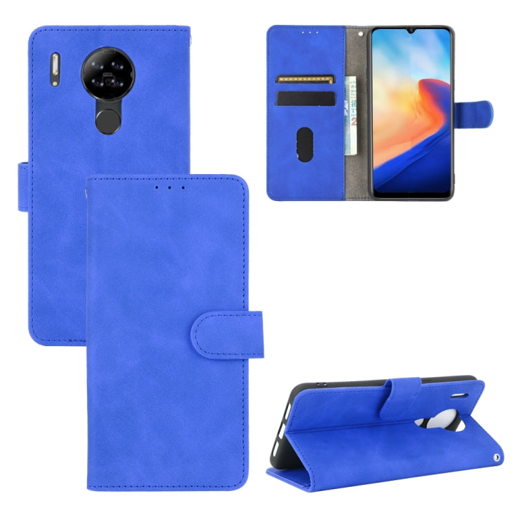 For Blackview A80 Solid Color Skin Feel Magnetic Buckle Horizontal Flip Calf Texture PU Leather Case with Holder & Card Slots & Wallet(Blue) - More Brand by buy2fix | Online Shopping UK | buy2fix