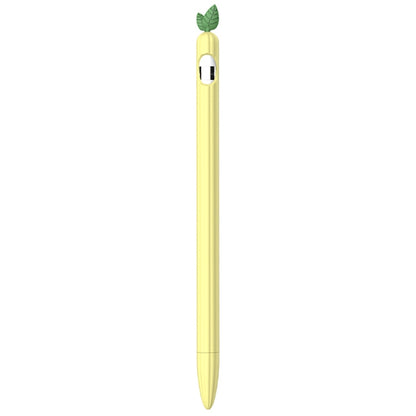 For Apple Pencil 1 Contrasting Color Mint Leaf Silicone Non-slip Protective Cover(Yellow) - Pencil Accessories by buy2fix | Online Shopping UK | buy2fix