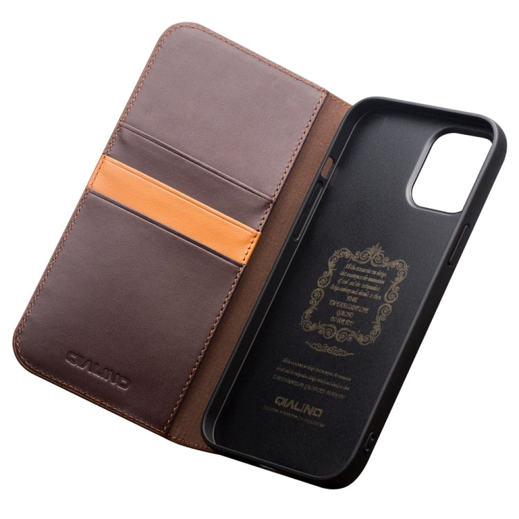 For iPhone 12 Pro Max QIALINO Business Horizontal Flip Leather Case with Holder & Card Slots & Wallet(Brown) - iPhone 12 Pro Max Cases by QIALINO | Online Shopping UK | buy2fix