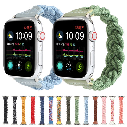 Elastic Woven Watch Band For Apple Watch Ultra 49mm&Watch Ultra 2 49mm / Series 9&8&7 45mm / SE 3&SE 2&6&SE&5&4 44mm / 3&2&1 42mm, Length:160mm(Pink) - Watch Bands by buy2fix | Online Shopping UK | buy2fix