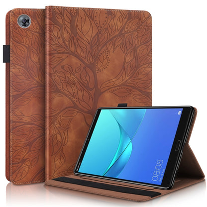 For Huawei MediaPad M5 10.8 inch Life Tree Series Horizontal Flip Leather Case with Holder & Card Slots & Pen Slot(Brown) - Huawei by buy2fix | Online Shopping UK | buy2fix