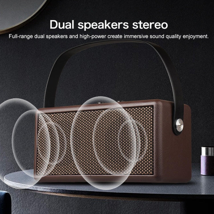 D30 Portable Subwoofer Wooden Bluetooth 4.2 Speaker, Support TF Card & 3.5mm AUX & U Disk Play(Brown) - Desktop Speaker by buy2fix | Online Shopping UK | buy2fix