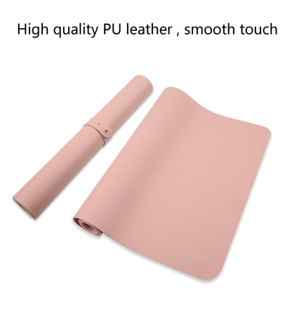 Multifunction Business PU Leather Mouse Pad Keyboard Pad Table Mat Computer Desk Mat, Size: 90 x 45cm(Apricot) - Desk Pads by buy2fix | Online Shopping UK | buy2fix