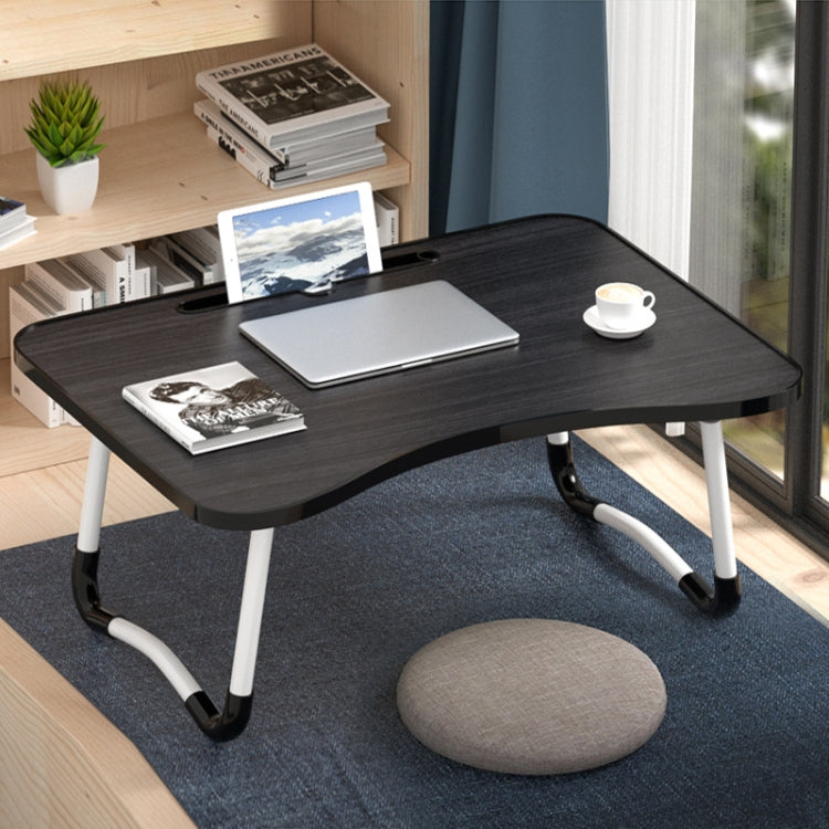 W-shaped Non-slip Legs Adjustable Folding Portable Writing Desk Laptop Desk with Card Slot(Black) - Laptop Stand by buy2fix | Online Shopping UK | buy2fix