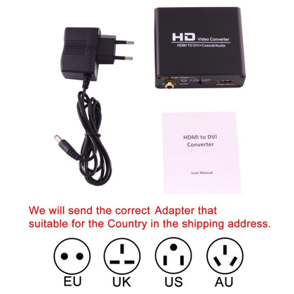NEWKENG X5 HDMI to DVI with Audio 3.5mm Coaxial Output Video Converter - Converter by buy2fix | Online Shopping UK | buy2fix
