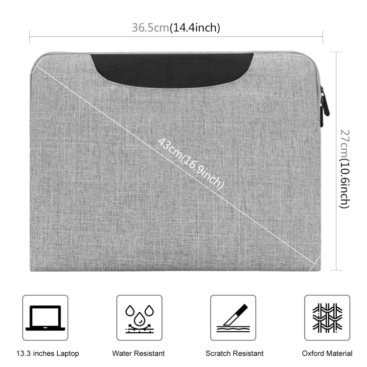 HAWEEL 13.3 inch Laptop Handbag, For Macbook, Samsung, Lenovo, Sony, DELL Alienware, CHUWI, ASUS, HP, 13.3 inch and Below Laptops(Grey) - 13.3 inch by HAWEEL | Online Shopping UK | buy2fix