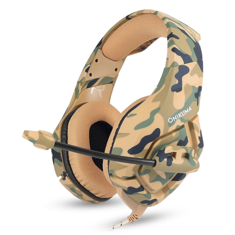 ONIKUMA K1-B Deep Bass Noise Canceling Camouflage Gaming Headphone with Microphone(Yellow) - Multimedia Headset by ONIKUMA | Online Shopping UK | buy2fix