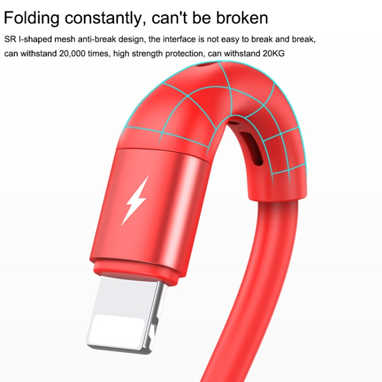 TOTUDESIGN BLA-060 Soft Series 3A 8 Pin Silicone Charging Cable, Length: 1m (Red) - Normal Style Cable by TOTUDESIGN | Online Shopping UK | buy2fix