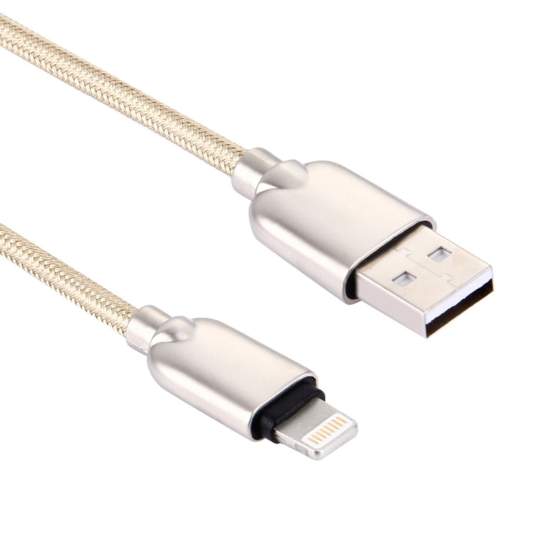 1m Woven 108 Copper Cores 8 Pin to USB Data Sync Charging Cable for iPhone, iPad(Gold) - Normal Style Cable by buy2fix | Online Shopping UK | buy2fix