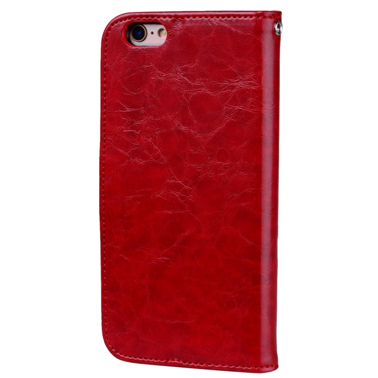 For iPhone 6 Plus & 6s Plus Business Style Oil Wax Texture Horizontal Flip Leather Case with Holder & Card Slots & Wallet (Red) - More iPhone Cases by buy2fix | Online Shopping UK | buy2fix