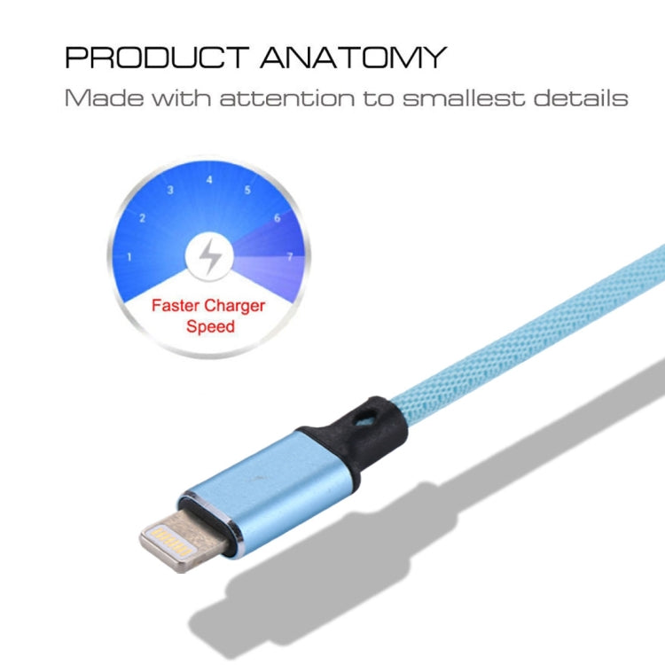 1m 2A USB to 8 Pin Nylon Weave Style Data Sync Charging Cable(Blue) - Normal Style Cable by buy2fix | Online Shopping UK | buy2fix