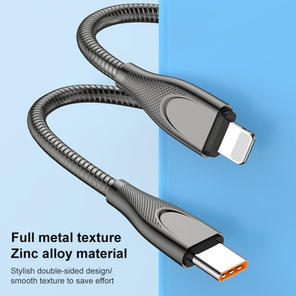 ADC-009 USB-C / Type-C to 8 Pin Zinc Alloy Hose Fast Charging Data Cable, Cable Length: 1m (Gun Metal) - 2 in 1 Cable by buy2fix | Online Shopping UK | buy2fix