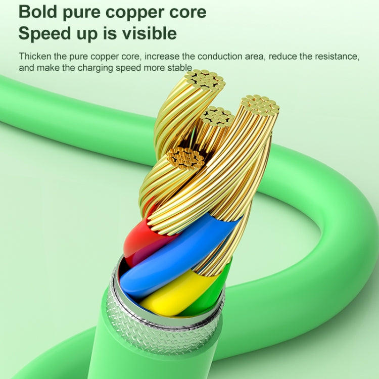 YT23085 Carved 3.5A 3 in 1 USB to Type-C / 8 Pin / Micro USB Fast Charging Cable, Cable Length: 1.2m(Green) - Multifunction Cable by buy2fix | Online Shopping UK | buy2fix