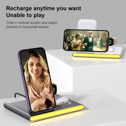 C27 15W 4 in 1 Foldable Magnetic Wireless Charger with Ambient Light (White) - Wireless Charger by buy2fix | Online Shopping UK | buy2fix