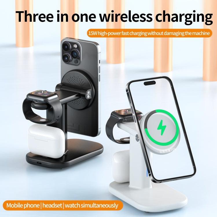 JJT-A70 15W 3 in 1 Multifunctional Magnetic Wireless Charging Holder (Black) - Wireless Charger by buy2fix | Online Shopping UK | buy2fix