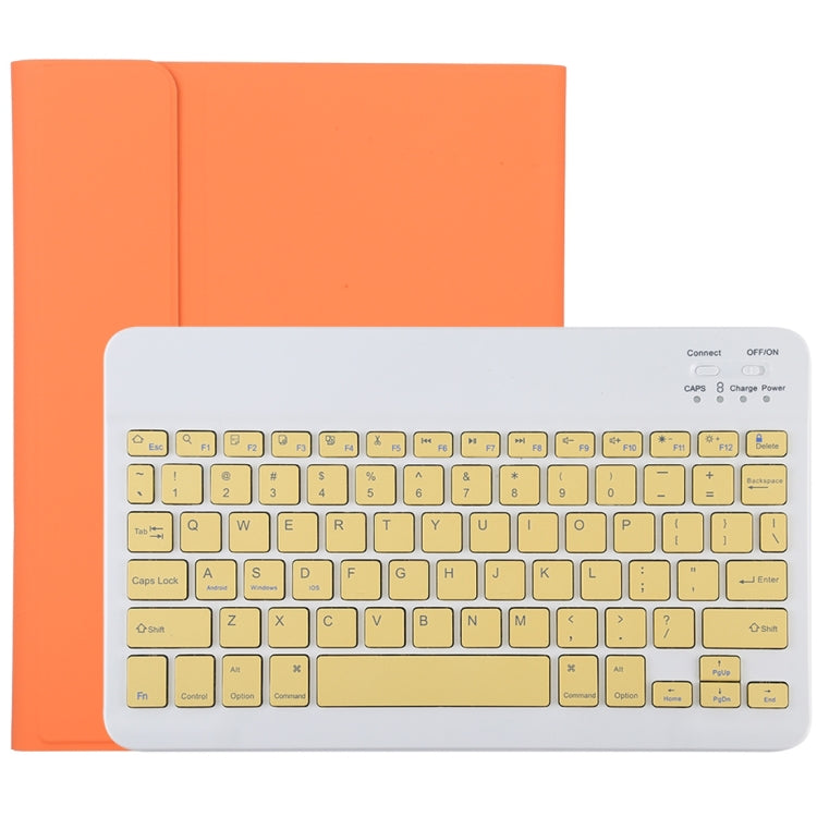 TG11B Detachable Bluetooth Yellow Keyboard + Microfiber Leather Tablet Case for iPad Pro 11 inch (2020), with Pen Slot & Holder (Orange) - For iPad Pro by buy2fix | Online Shopping UK | buy2fix