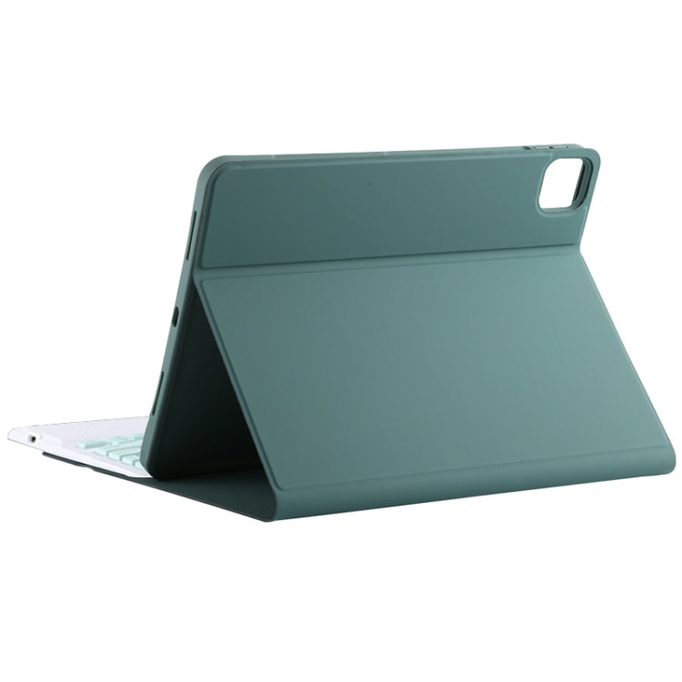 TG11BC Detachable Bluetooth Green Keyboard Microfiber Leather Tablet Case for iPad Pro 11 inch (2020), with Touchpad & Pen Slot & Holder (Dark Green) - For iPad Pro by buy2fix | Online Shopping UK | buy2fix