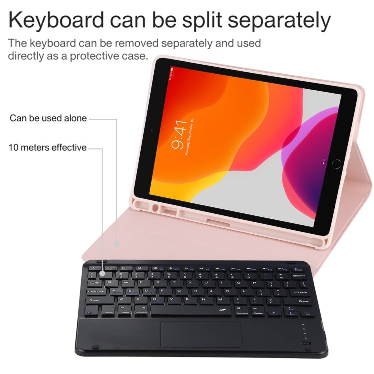 TG97BC Detachable Bluetooth Black Keyboard + Microfiber Leather Tablet Case for iPad 9.7 inch, with Touch Pad & Pen Slot & Holder(Pink) - Universal by buy2fix | Online Shopping UK | buy2fix