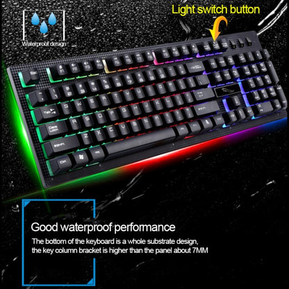 ZGB G20 1600 DPI Professional Wired Glowing Mechanical Feel Suspension Keyboard + Optical Mouse Kit for Laptop, PC(Black) - Wired Keyboard by buy2fix | Online Shopping UK | buy2fix