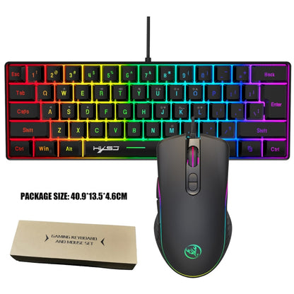 HXSJ V700B+A867 Wired RGB Backlit Keyboard and Mouse Set - Wired Keyboard by HXSJ | Online Shopping UK | buy2fix