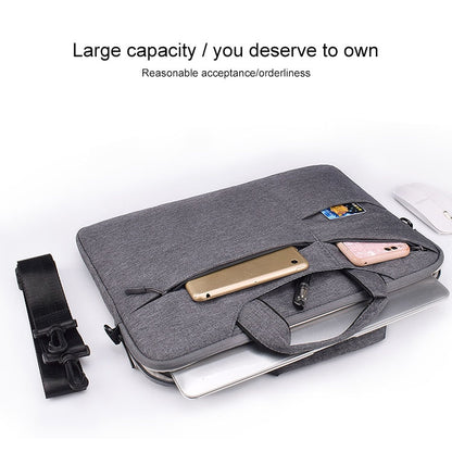 ST02S Waterproof Tear Resistance Hidden Portable Strap One-shoulder Handbag for 14.1 inch Laptops, with Suitcase Belt(Light Grey) - 14.1 inch by buy2fix | Online Shopping UK | buy2fix