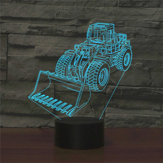 Excavator Shape 3D Colorful LED Vision Light Table Lamp, USB Touch Version - Novelty Lighting by buy2fix | Online Shopping UK | buy2fix