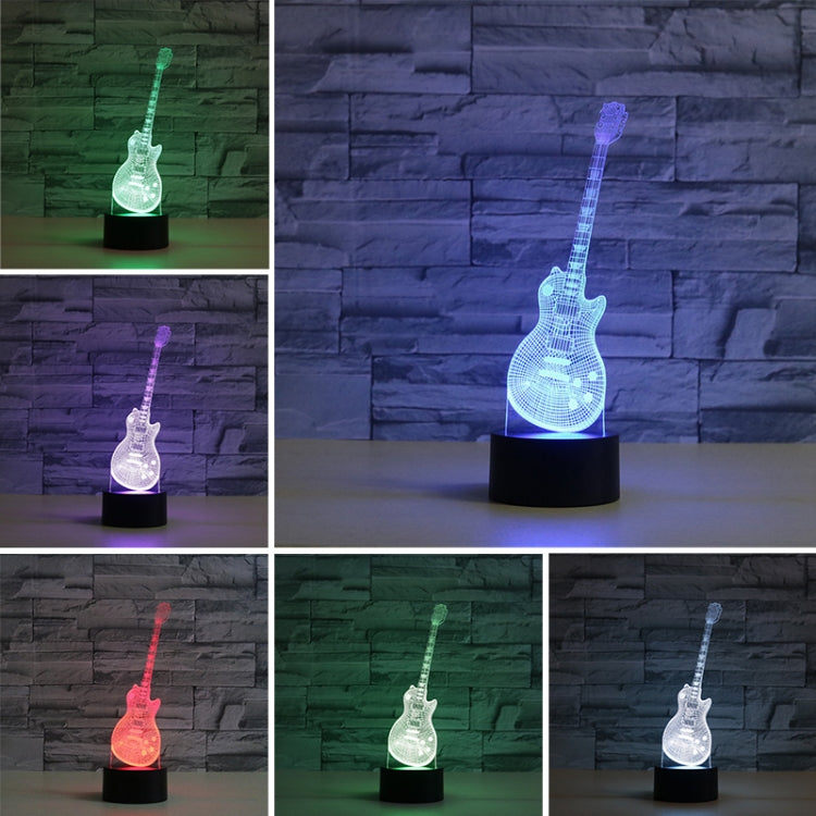 Guitar Shape 3D Colorful LED Vision Light Table Lamp, 16 Colors Remote Control Version - Novelty Lighting by buy2fix | Online Shopping UK | buy2fix