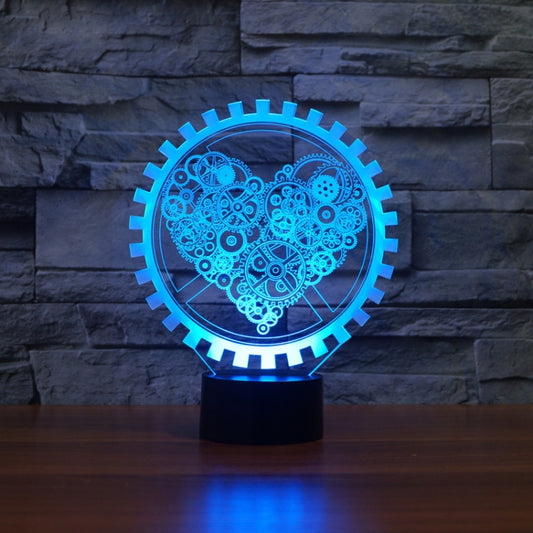 Gear Heart Shape 3D Colorful LED Vision Light Table Lamp, USB & Battery Version - Novelty Lighting by buy2fix | Online Shopping UK | buy2fix
