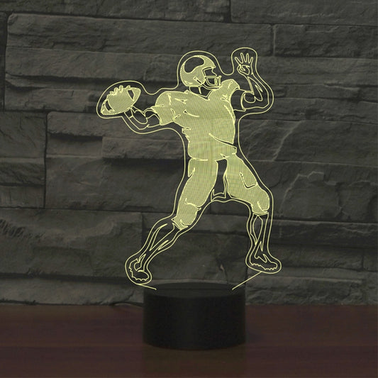Rugby Quarterback Shape 3D Colorful LED Vision Light Table Lamp, Charging Touch Version - Novelty Lighting by buy2fix | Online Shopping UK | buy2fix