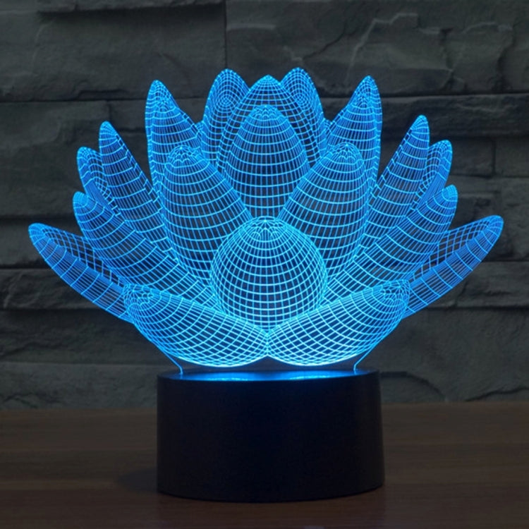 Lotus Style 3D Touch Switch Control LED Light , 7 Color Discoloration Creative Visual Stereo Lamp Desk Lamp Night Light - Novelty Lighting by buy2fix | Online Shopping UK | buy2fix